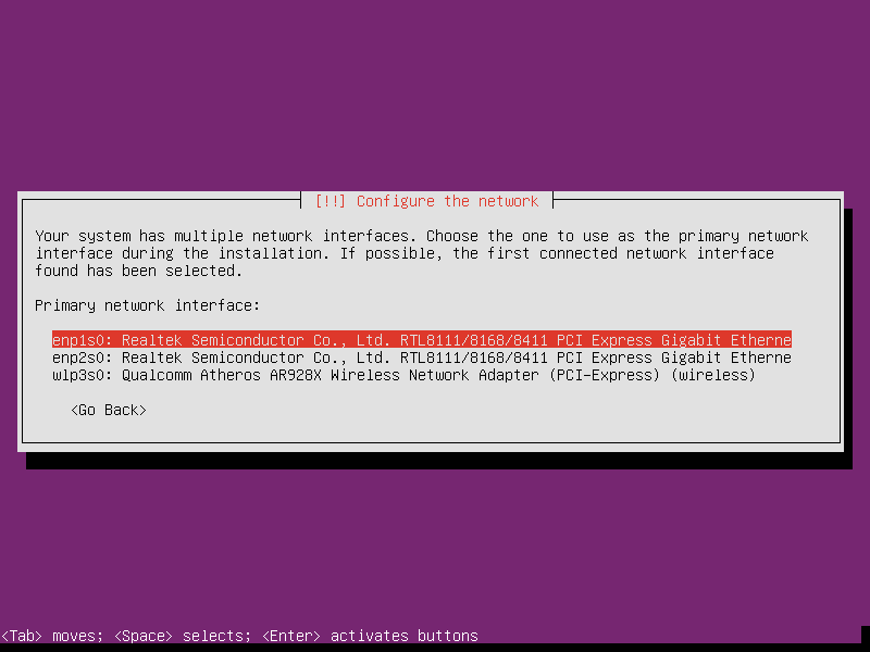 Select whatever a network interface