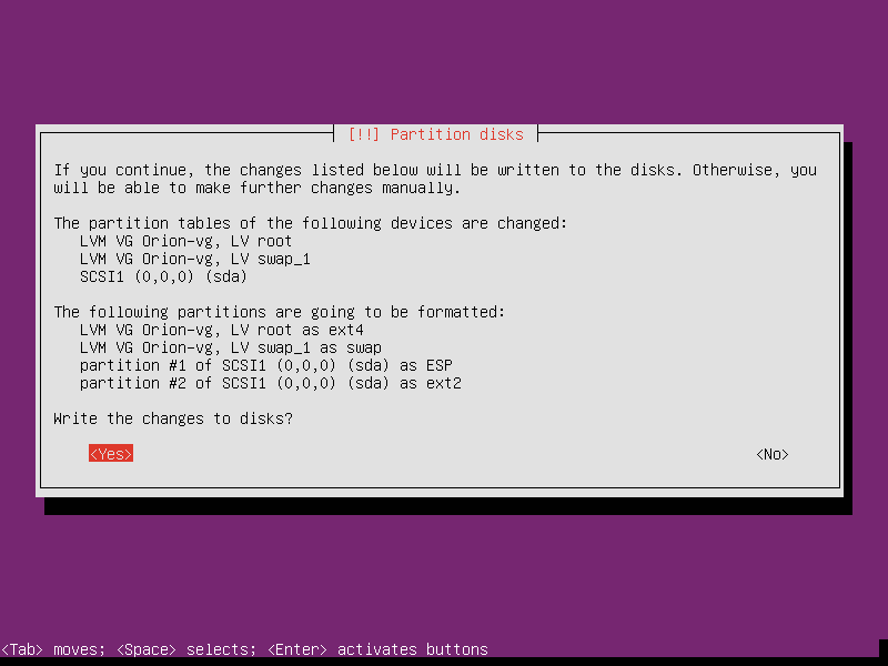 Write the changes to disks