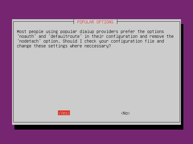 Confirm popular options