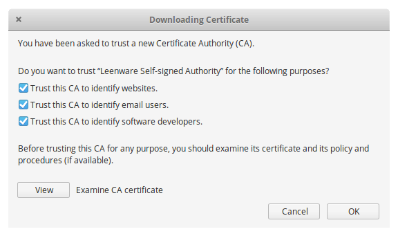 图：向 Firefox 导入 CA 证书